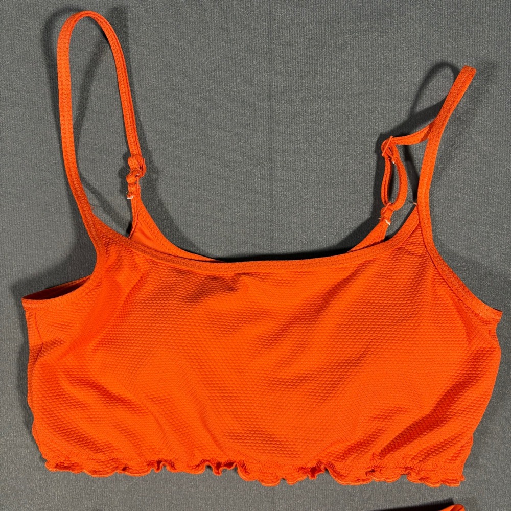 Aerie Orange Bikini | Medium "Scoop" Top | Medium "High Waisted Cheeky" Bottom - Picture 2 of 8